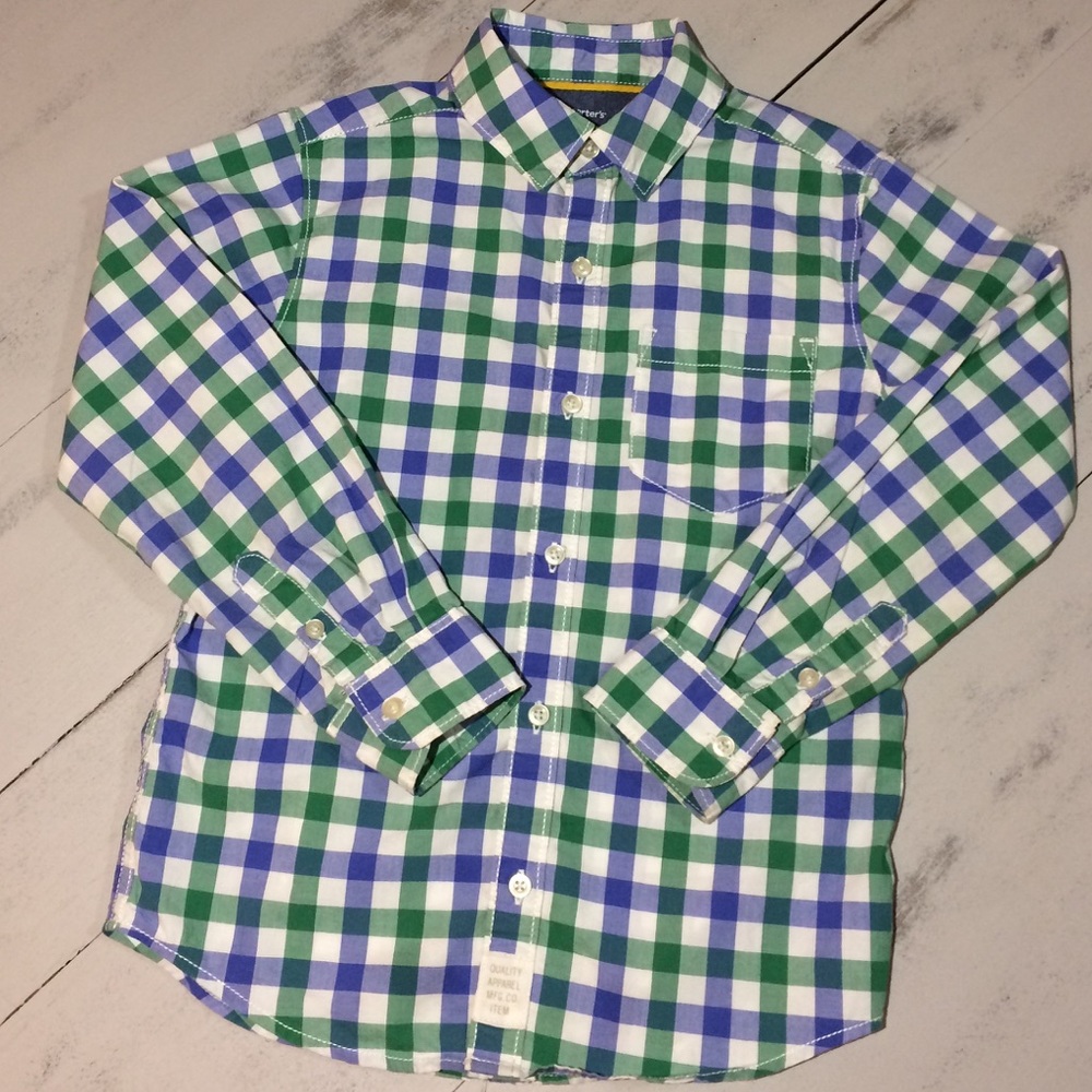 Boys Carters Plaid Dress Shirt