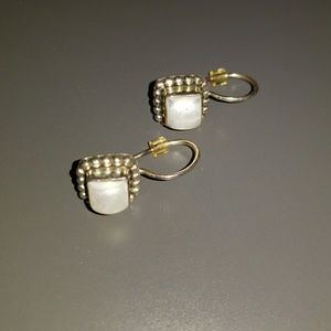 Silpada Silver Pearl Button Earrings