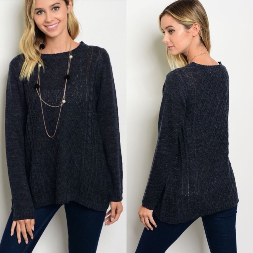 Cozy Navy Blue Knit Sweater