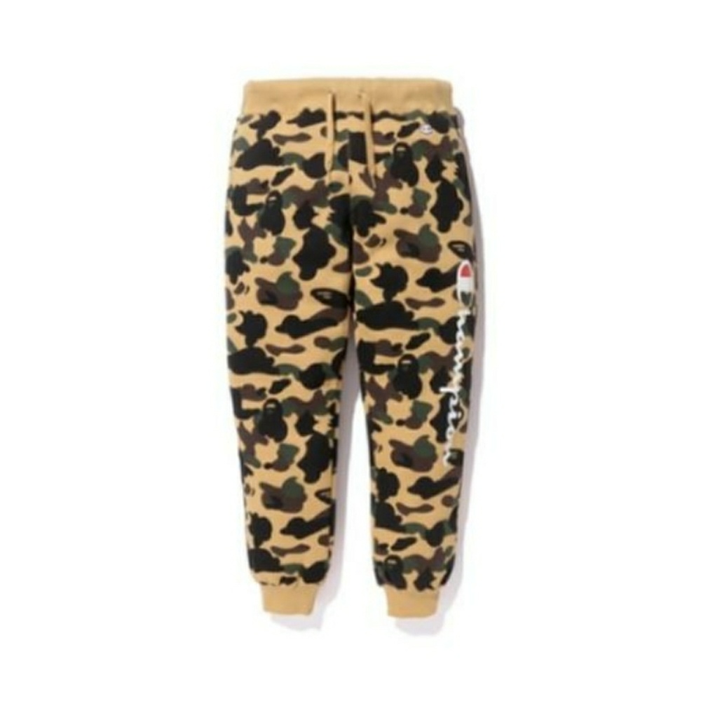 Extra Large Bape x Champion Camo Yellow Pants