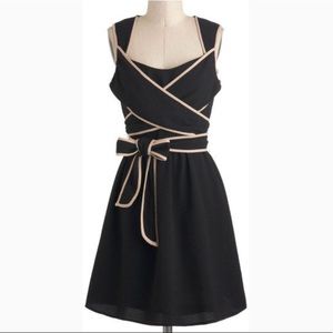 ModCloth black cross-front dress