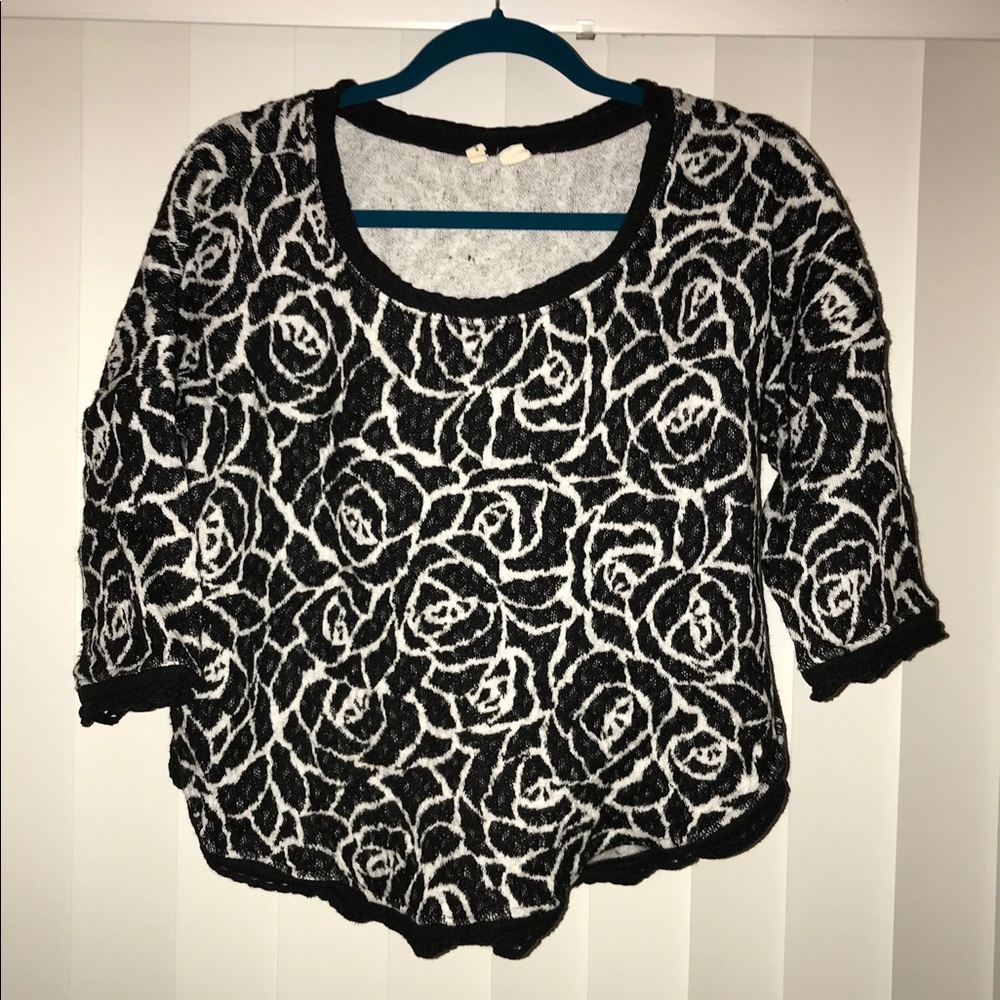 Anthropologie women's flowered sweater