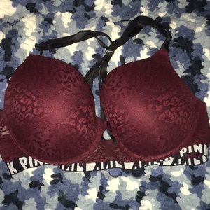 VS PINK CHEETAH LACED BRA