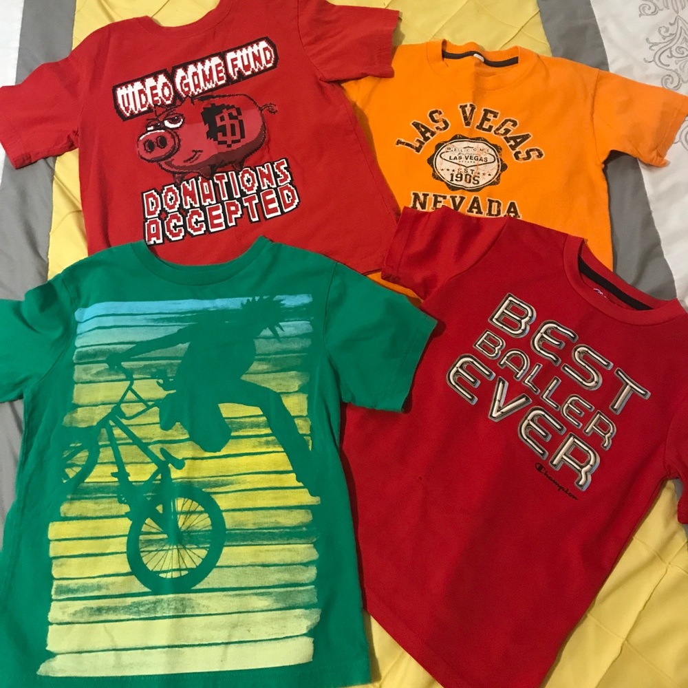 SOLD 4 statement shirt bundle! All size 7/8