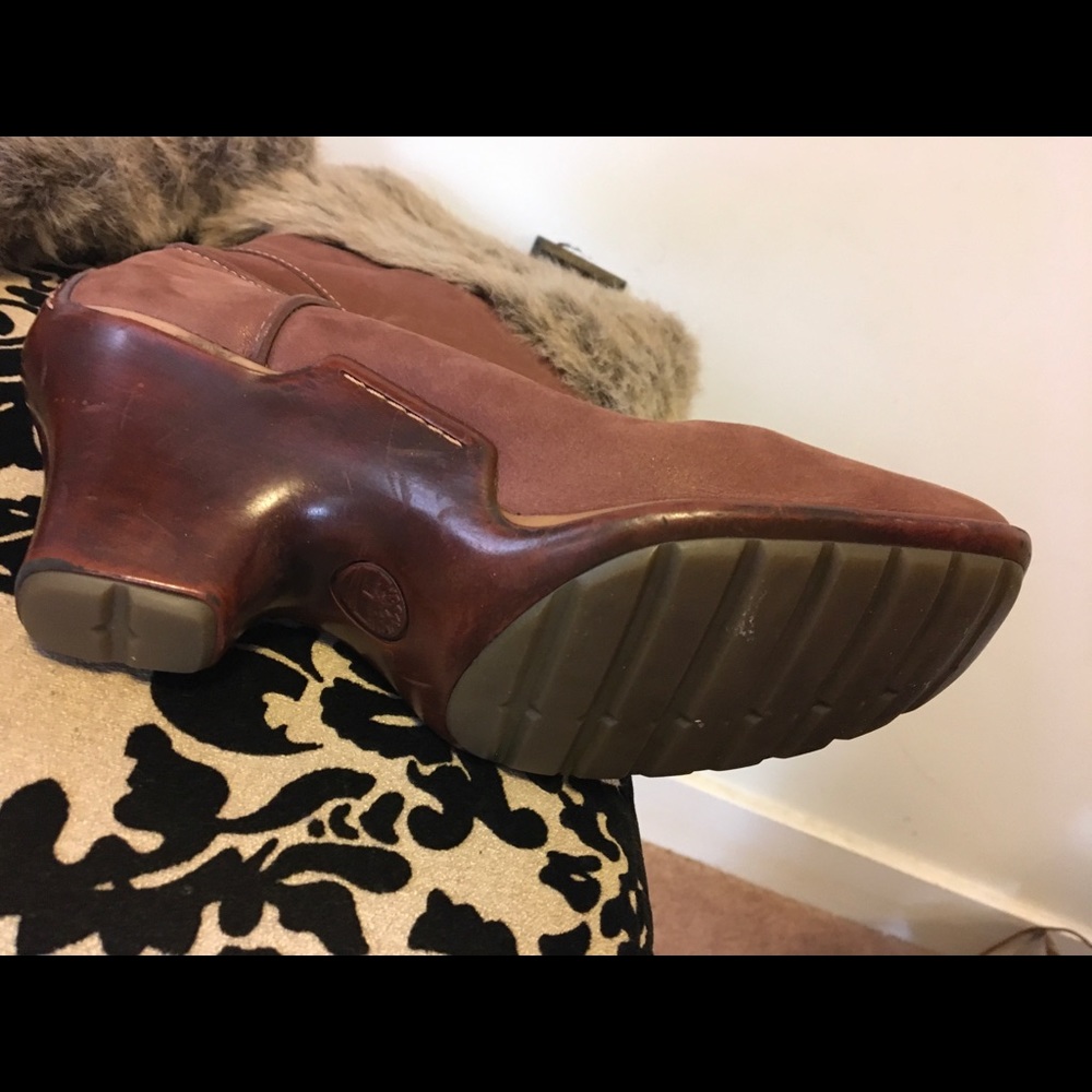 Timberland boots with fur, brown /metallic gold - Picture 4 of 4