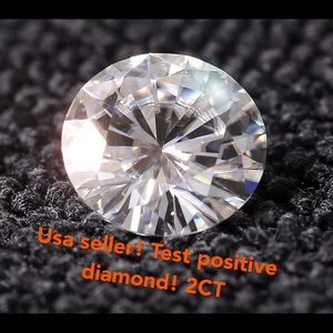 100% tested diamond halo loose 2ct loose ring wedd