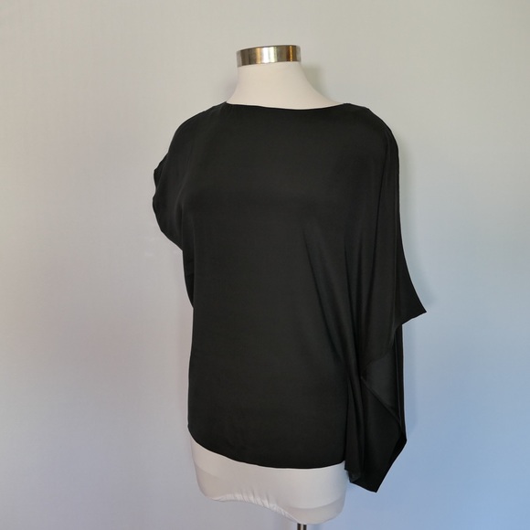 Helmet Lang Asymmetrical Rogue Silk Blouse - Picture 1 of 8