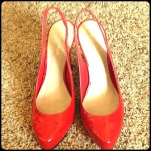 Red Sling Back Heels 🍒