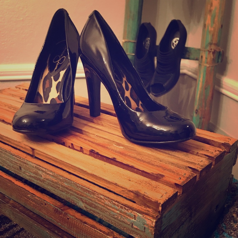 Jessica Simpson Black Patent Leather Heel