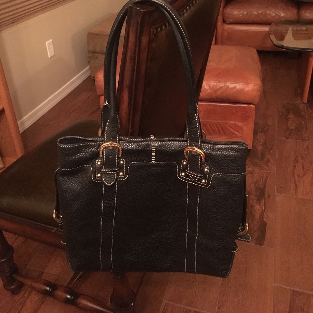 EUC Dooney and Bourke leather black tote purse