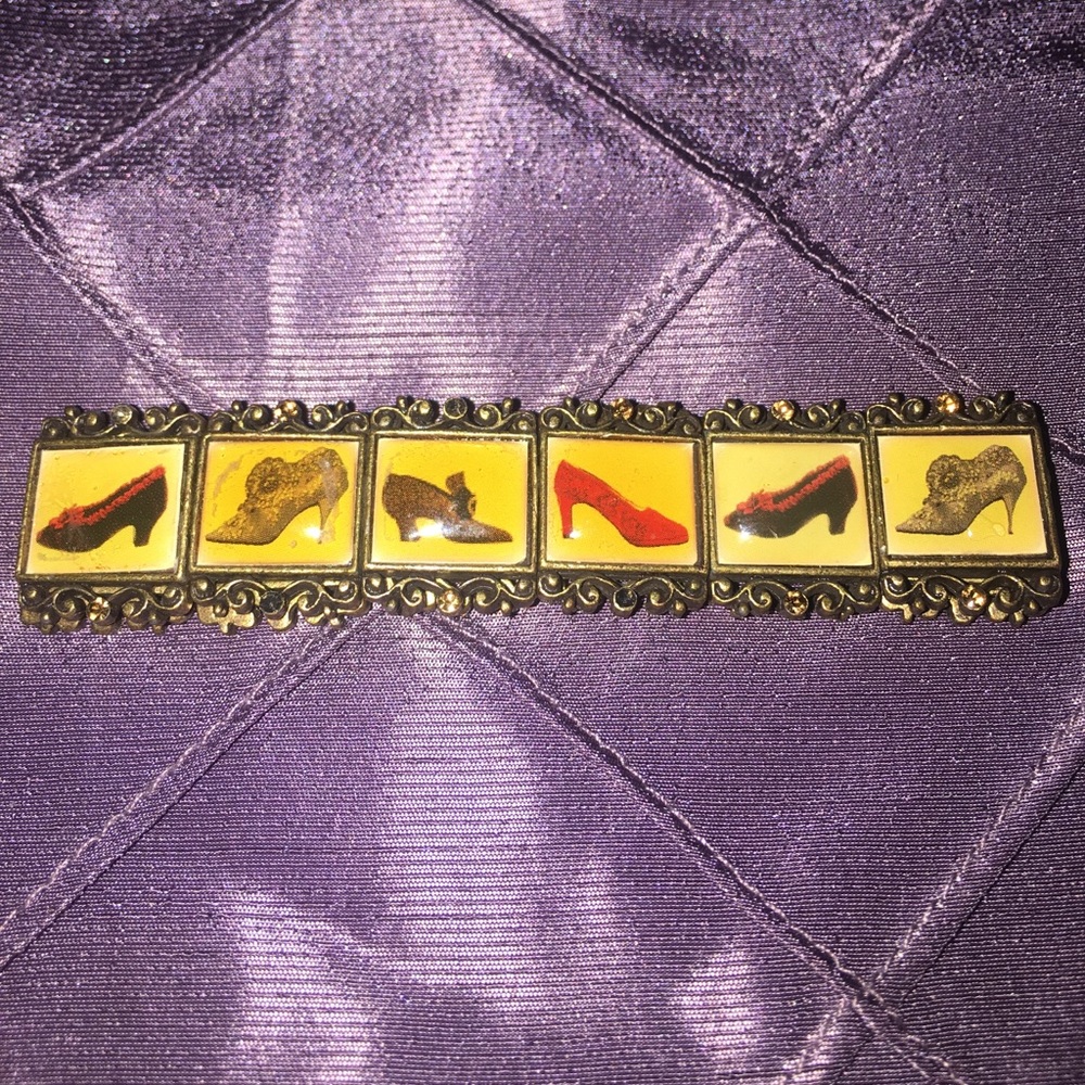 Gorgeous Antique Glass Tile Stretch Bracelet