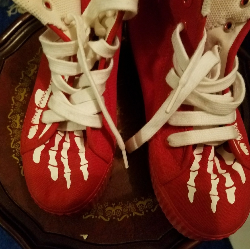 Jeffrey Campbell Red Skeleton Creepers