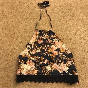 American Eagle Floral Halter Top NWT