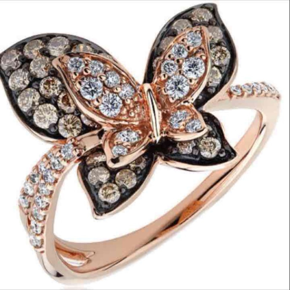 14k Rose gold diamond levian ring