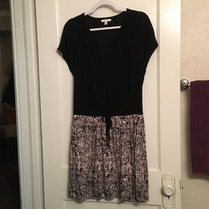 Ella moss black tie waist dress, size large