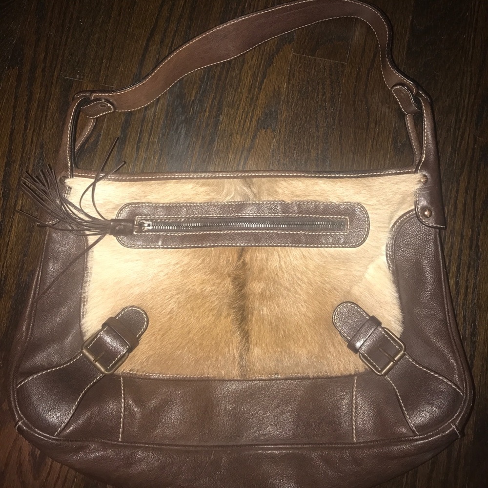 Vintage brown leather handbag
