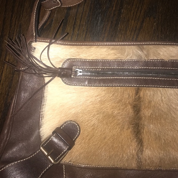 Vintage brown leather handbag - Picture 2 of 3