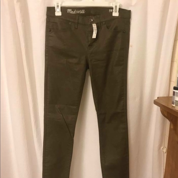 Madewell Denim - Madewell skinny skinny coated jeans fatigue green