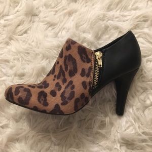Leopard print booties