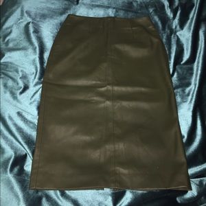 Zara Olive Leather Skirt