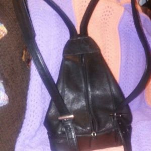 Genuine Leather Tignanello Black Backpack