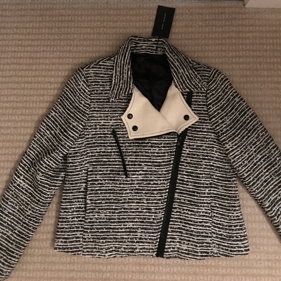 Zara tweed biker jacket size large - Picture 2 of 6