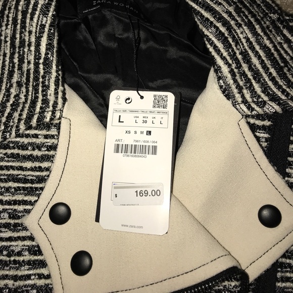 Zara tweed biker jacket size large - Picture 6 of 6