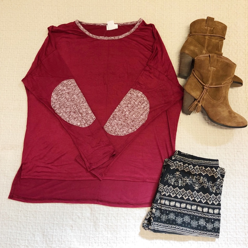 Elbow Patch Long Sleeve Top