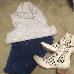 FREE PEOPLE cowl neck knit tank top