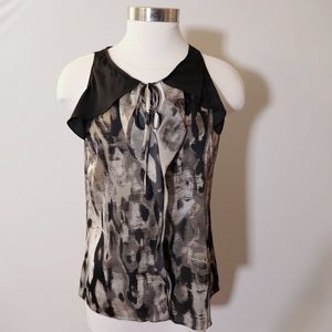 Elie Tahari silk printed sleeveless blouse