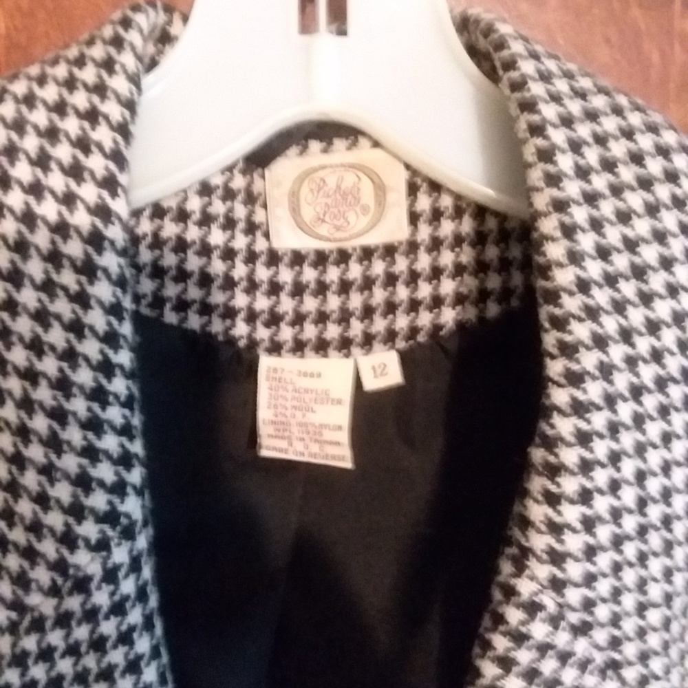 Picket and Post Women's Houndstooth Blazer Size 12 - Picture 3 of 4