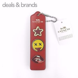 NWT COACH Varsity Classic Star Emoji Lips Pin Set
