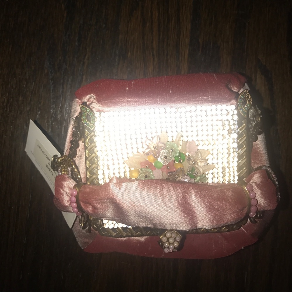 Vintage pink satin night bag - Picture 4 of 4