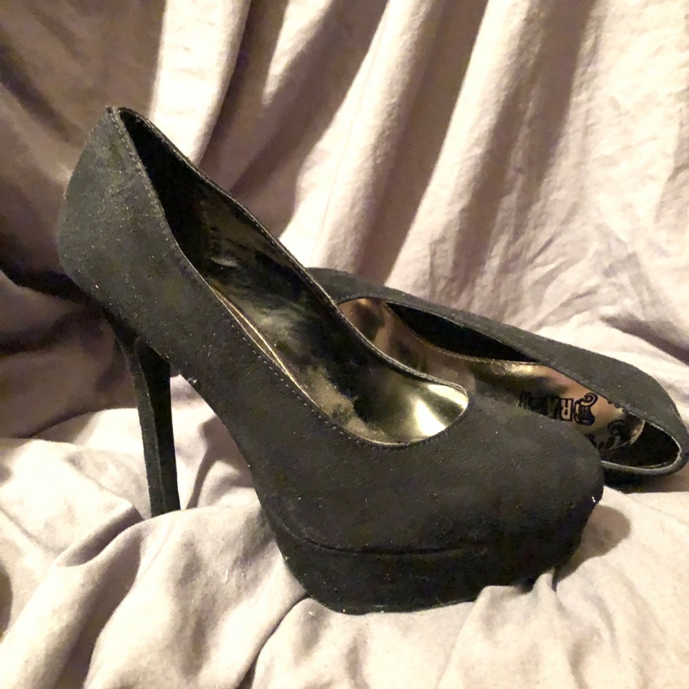 Black high heel platform