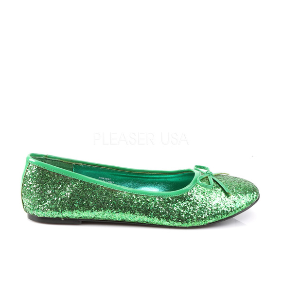 Glitter Ballet Flats Pin Up Shoes - Picture 5 of 5