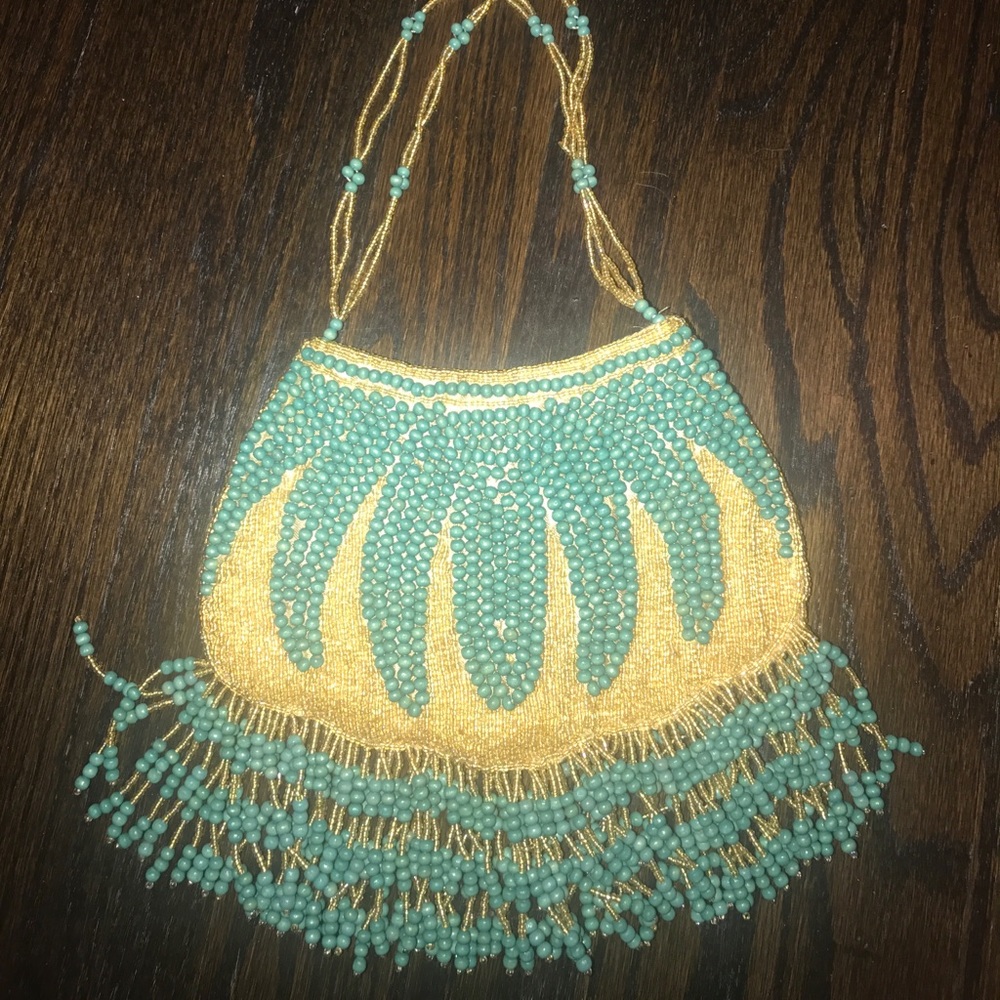 Black and gold beaded purse