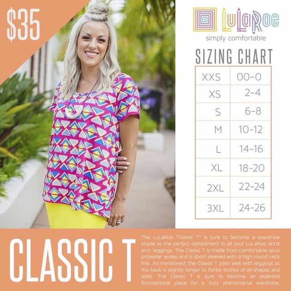 Blue/Yellow LuLaRoe Classic Tee - BNWT Small - Picture 2 of 3