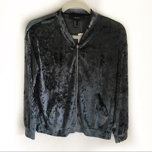 F21 Velvet Bomber Jacket