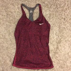 Black and maroon cheetah Nike dry fit racerback