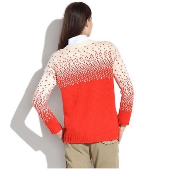 Madewell Orange Driffstitch Chunky Knit Sweater S - Picture 3 of 4