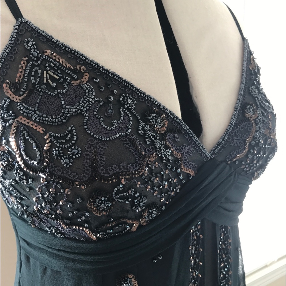 Adrianna Papell Evening beaded cocktail dress navy