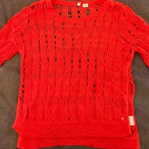 Anthropologie Moth small red shortsleeve sweater