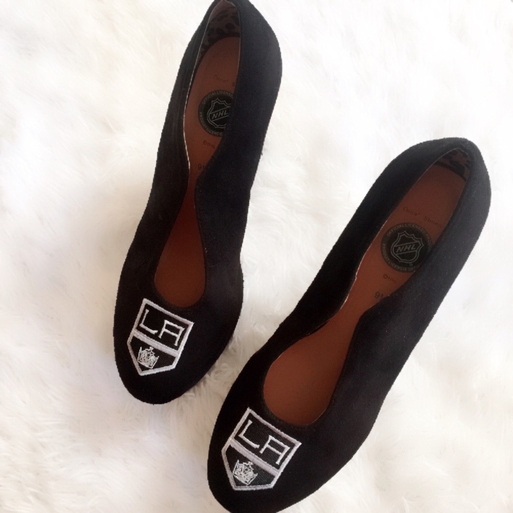 Sexy Suede LA KINGS NHL Spirited Wedge Pumps