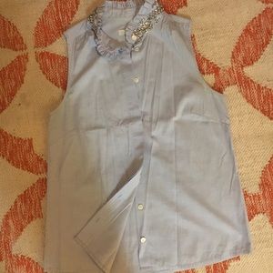 JCrew jeweled collar blouse