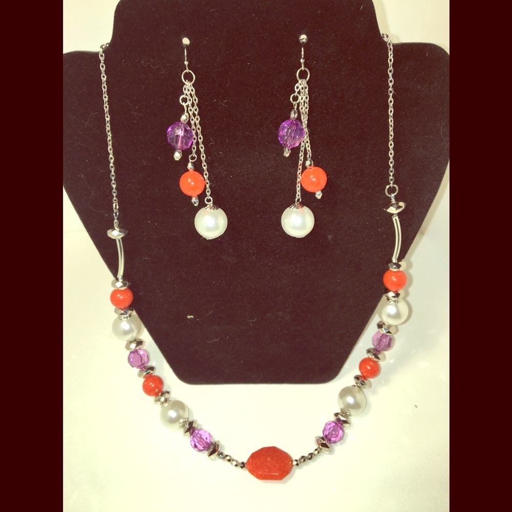 Clemson Necklace & earrings