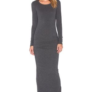 NWOT James Perse Charcoal Skinny Split Maxi Dress