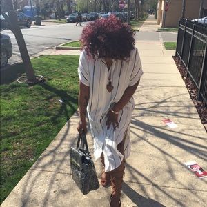 White menswear inspired Long dress