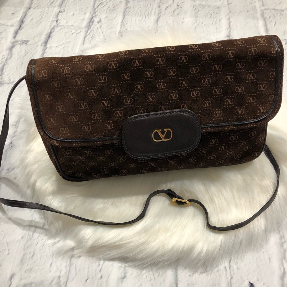 VALENTINO Clutch Shoulder Bag Leather Vintage