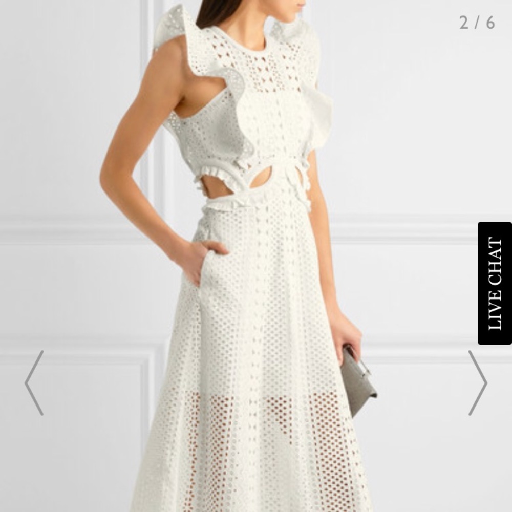 Self Portrait Ruffled cutout dress