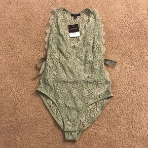 TopShop Mint Lace Body Suit NWT
